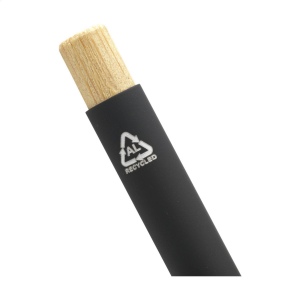 Stylo à bille mince à encre bleue avec un corps en aluminium 100% recyclé avec finition caoutchoutée 26