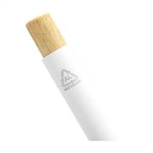 Stylo à bille mince à encre bleue avec un corps en aluminium 100% recyclé avec finition caoutchoutée 29