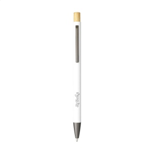 Stylo à bille mince à encre bleue avec un corps en aluminium 100% recyclé avec finition caoutchoutée 11