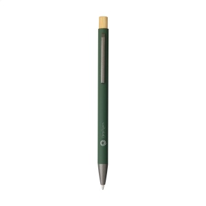 Stylo à bille mince à encre bleue avec un corps en aluminium 100% recyclé avec finition caoutchoutée 13