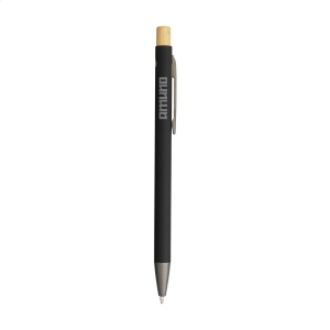 Stylo à bille mince à encre bleue avec un corps en aluminium 100% recyclé avec finition caoutchoutée 14