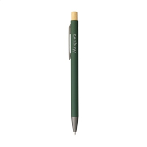 Stylo à bille mince à encre bleue avec un corps en aluminium 100% recyclé avec finition caoutchoutée 7