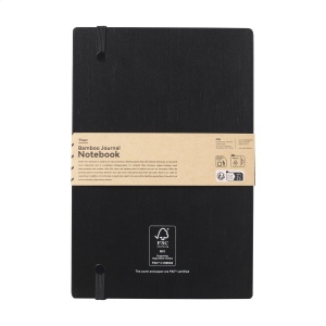 Carnet au format A5 avec couverture rigide bambou certifié FSC 100% laqué noir 3