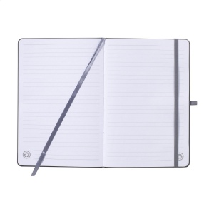 Carnet A5 avec couverture rigide en PU recyclé et environ 96 feuilles/192 pages de papier blanc ligné certifié GRS (70 g/m²) 21