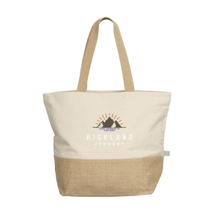 Sac de plage aux couleurs naturelles et combinaison de matériaux en jute robuste et coton biologique (320 g/m²) 6