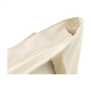 Sac de plage aux couleurs naturelles et combinaison de matériaux en jute robuste et coton biologique (320 g/m²) 7