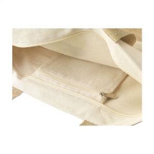 Sac de plage aux couleurs naturelles et combinaison de matériaux en jute robuste et coton biologique (320 g/m²) 8