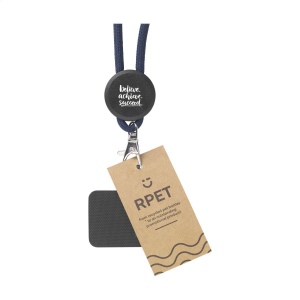 Cordelière téléphonique régable avec cordon rond fabriqué en 100% polyester GRS RPET 16