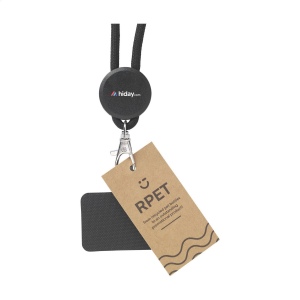 Cordelière téléphonique régable avec cordon rond fabriqué en 100% polyester GRS RPET 17