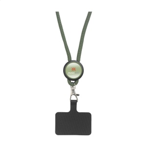 Cordelière téléphonique régable avec cordon rond fabriqué en 100% polyester GRS RPET 18