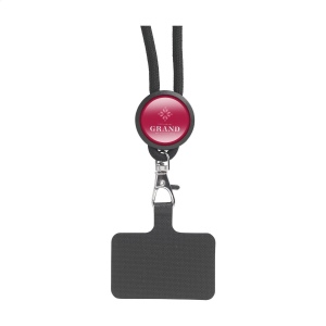 Cordelière téléphonique régable avec cordon rond fabriqué en 100% polyester GRS RPET 21