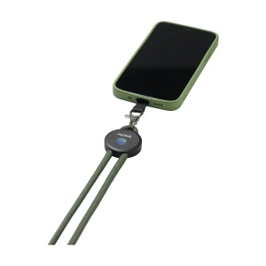 Cordelière téléphonique régable avec cordon rond fabriqué en 100% polyester GRS RPET 10
