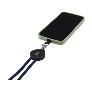 Cordelière téléphonique régable avec cordon rond fabriqué en 100% polyester GRS RPET 12