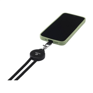 Cordelière téléphonique régable avec cordon rond fabriqué en 100% polyester GRS RPET 13