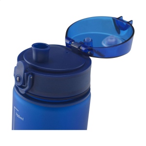 Bouteille d'eau en plastique transparent mat avec bouchon à vis étanche et boucle de transport pratique 16