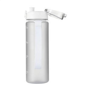 Bouteille d'eau en plastique transparent mat avec bouchon à vis étanche et boucle de transport pratique 6
