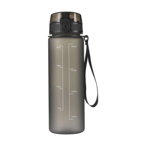 Bouteille d'eau en plastique transparent mat avec bouchon à vis étanche et boucle de transport pratique 2