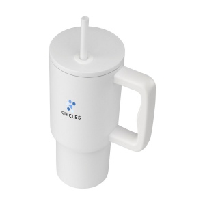Grand gobelet à double paroi en acier inoxydable recyclé avec paille 7