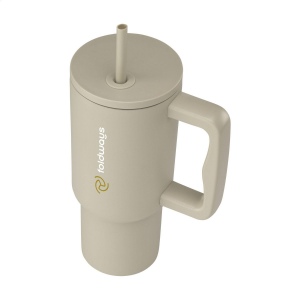 Grand gobelet à double paroi en acier inoxydable recyclé avec paille 10
