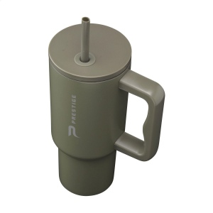 Grand gobelet à double paroi en acier inoxydable recyclé avec paille 11