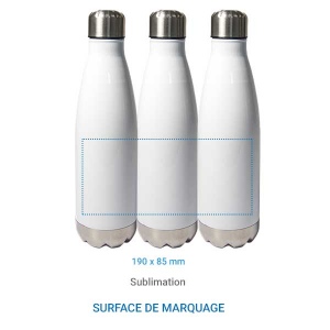 Bouteille isotherme SCREW blanche fond Argent - 500ml 4