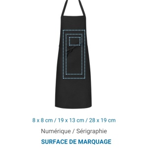 Tablier coton noir 230gr 4
