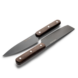 Orrefors Jernverk set de 2 couteaux, noir &amp; bois