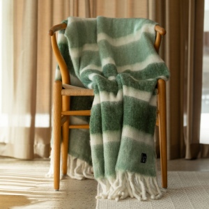 Kosta Linnewäfveri Plaid en Laine à Rayures 5