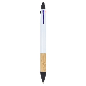 Stylo 3 couleurs avec grip en bambou 6