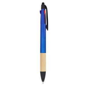 Stylo 3 couleurs avec grip en bambou 15