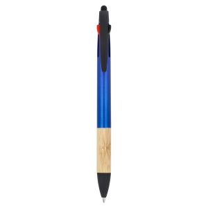 Stylo 3 couleurs avec grip en bambou 17