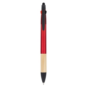 Stylo 3 couleurs avec grip en bambou 18