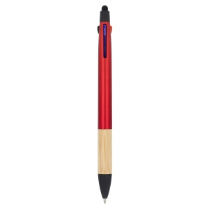 Stylo 3 couleurs avec grip en bambou 21