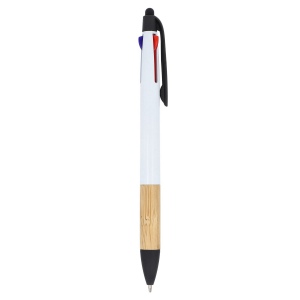 Stylo 3 couleurs avec grip en bambou 7