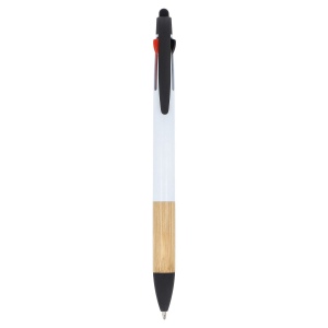 Stylo 3 couleurs avec grip en bambou 8