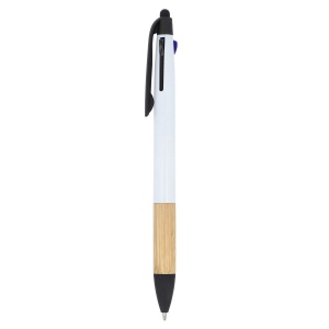 Stylo 3 couleurs avec grip en bambou 9