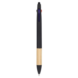 Stylo 3 couleurs avec grip en bambou 13