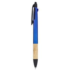 Stylo 3 couleurs avec grip en bambou 14