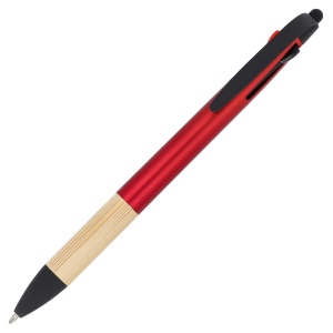 Stylo 3 couleurs avec grip en bambou 5