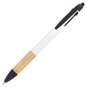 Stylo 3 couleurs avec grip en bambou 2