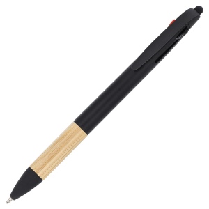 Stylo 3 couleurs avec grip en bambou 3
