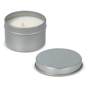 Bougie parfumée à base de plantes Kirtan dans une grande boîte en métal recyclé 17
