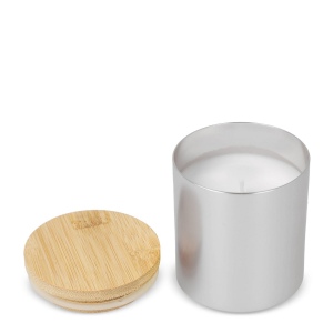 Bougie végétale parfumée Bhakti dans un pot en aluminium recyclé 18