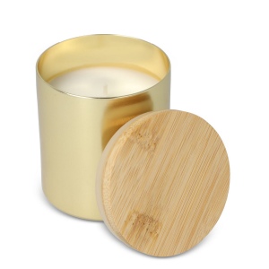 Bougie végétale parfumée Bhakti dans un pot en aluminium recyclé 19