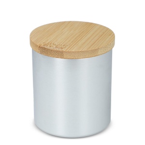 Bougie végétale parfumée Bhakti dans un pot en aluminium recyclé 4