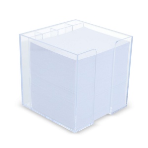 Bloc de papier 10x10x10cm dans une boîte cubique avec compartiments 4