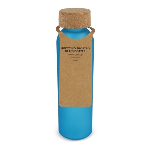 Bouteille en verre recyclé dépoli avec bouchon en liège 500ml 3