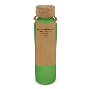 Bouteille en verre recyclé dépoli avec bouchon en liège 500ml 6