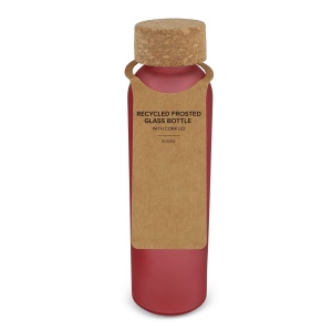 Bouteille en verre recyclé dépoli avec bouchon en liège 500ml 4