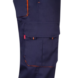 VL HYPNOS. Pantalon sergé, bicolore, multipoches (200g/m²), en coton (35%) et polyester (65%) 34